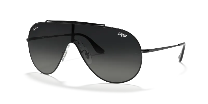 แว่นกันแดด Rayban Wings RB3597-002/11 Black Grey Gradient Rayban Wings RB3597 002 11 แว่นกันแดดดำทรงชิลด์