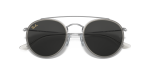 แว่นกันแดด Rayban RB3647N-9211B1 Silver Dark Grey Rayban RB3647N 9211B1 close-up ด้านหน้า