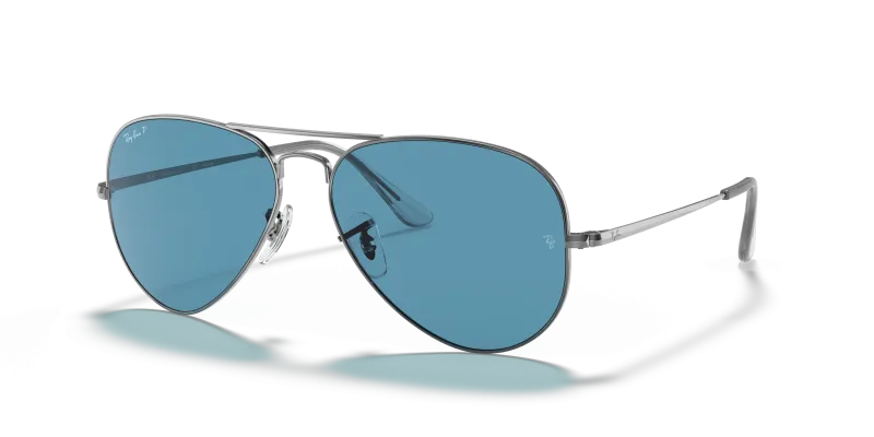 แว่นกันแดด Rayban Aviator Metal II RB3689-004/S2 Gunmetal Blue Polarized Rayban Aviator Metal II RB3689-004/S2 กันเมทัล แว่นกันแดดทรงนักบิน
