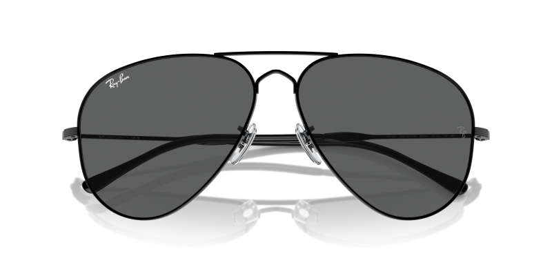 Rayban Old Aviator RB3825-002/B1 ดำ close-up ด้านหน้า