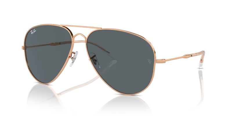Rayban Old Aviator RB3825 9202R5 กรอบโรสโกลด์ เลนส์น้ำเงิน