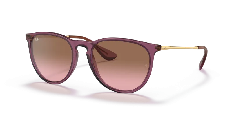 Rayban Erika RB4171 659114 กรอบม่วงโปร่งใส เลนส์ไล่ระดับชมพู