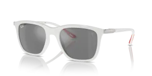 Rayban RB4433M F6256G กรอบขาว เลนส์มิเรอร์เงิน