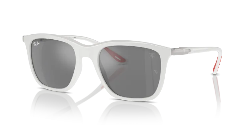 Rayban RB4433M F6256G กรอบขาว เลนส์มิเรอร์เงิน