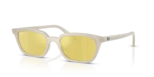 Rayban Zaya RB4456F 68086D กรอบขาว เลนส์เหลืองมิเรอร์