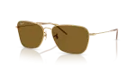 Rayban RBR0102S-001/83 อะริสต้าทอง แว่นกันแดดทรงสี่เหลี่ยมจัตุรัสเลนส์โพลาไรซ์น้ำตาลเข้ม สำหรับทั้งสองเพศ