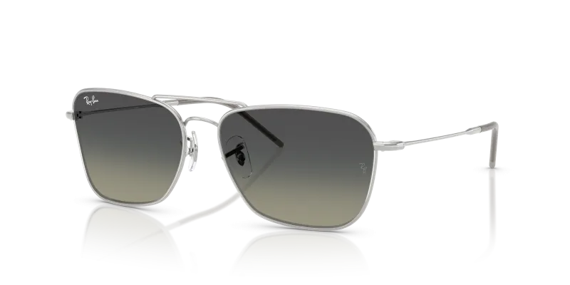 Rayban RBR0102S-003/11 เงิน แว่นกันแดดทรงสี่เหลี่ยมจัตุรัสเลนส์ไล่ระดับสีเทา สำหรับทั้งสองเพศ