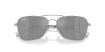 แว่นกันแดด Rayban Caravan Reverse RBR0102S-003/GS Silver Rayban RBR0102S 003GS close-up เลนส์มิเรอร์