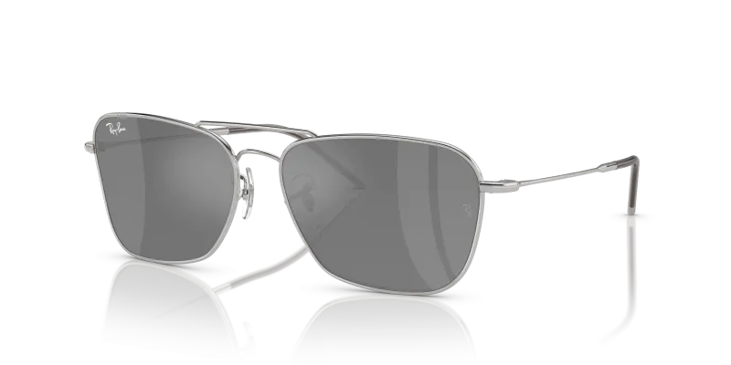 แว่นกันแดด Rayban Caravan Reverse RBR0102S-003/GS Silver Rayban RBR0102S Caravan Reverse Silver Mirror