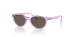 Rayban Junior RJ9080SF 7172 3 กรอบม่วงโปร่งใส เลนส์น้ำตาล
