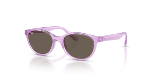 Rayban Junior RJ9080SF 7172 3 กรอบม่วงโปร่งใส เลนส์น้ำตาล
