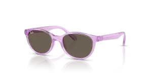 Rayban Junior RJ9080SF 7172 3 กรอบม่วงโปร่งใส เลนส์น้ำตาล