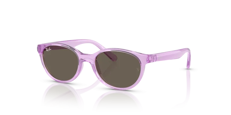 Rayban Junior RJ9080SF 7172 3 กรอบม่วงโปร่งใส เลนส์น้ำตาล