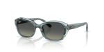 แว่นกันแดด Rayban RJ9081S-717511 Striped Green On Transparent Green Rayban RJ9081S-717511 ลายเส้นเขียว แว่นกันแดดเด็กทรงเรขาคณิต