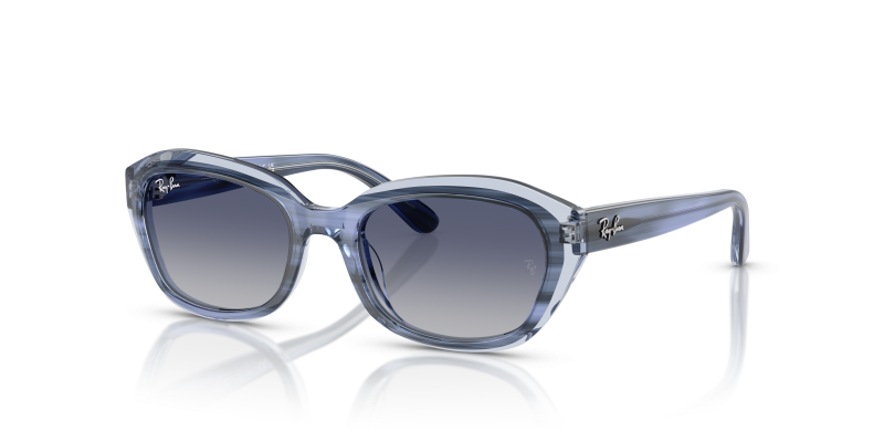 แว่นกันแดด Rayban RJ9081S-71764L Striped Blue On Transparent Blue Rayban RJ9081S-71764L ฟ้าลายเส้น แว่นกันแดดเด็กทรงเรขาคณิต