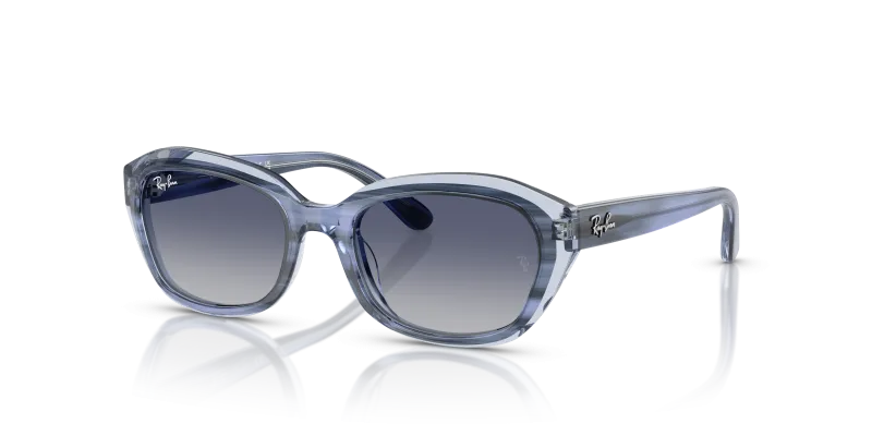 แว่นกันแดด Rayban RJ9081S-71764L Striped Blue On Transparent Blue Rayban RJ9081S-71764L ฟ้าลายเส้น แว่นกันแดดเด็กทรงเรขาคณิต