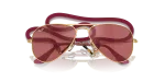 แว่นกันแดดเด็ก Rayban Junior Aviator RJ9506S-223/B5 Arista Red Mirror Rayban Junior Aviator RJ9506S 223/B5 close-up ด้านหน้า