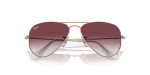 แว่นกันแดดเด็ก Rayban Junior Aviator RJ9506S-291/8H Rose Gold Clear Purple Rayban Junior Aviator RJ9506S 291/8H close-up ด้านหน้า