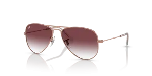 Rayban Junior Aviator RJ9506S 291/8H กรอบโรสโกลด์ เลนส์ม่วงไล่ระดับ