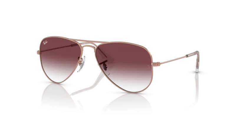แว่นกันแดดเด็ก Rayban Junior Aviator RJ9506S-291/8H Rose Gold Clear Purple Rayban Junior Aviator RJ9506S 291/8H กรอบโรสโกลด์ เลนส์ม่วงไล่ระดับ