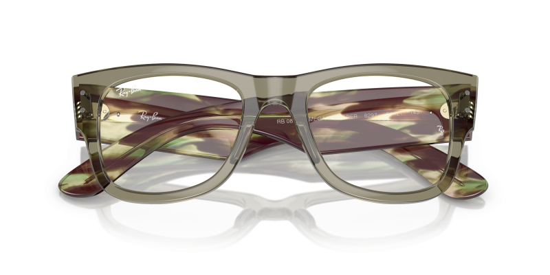 Rayban Mega Wayfarer RX0840V-8297 เขียวโปร่งใส close-up ด้านหน้า
