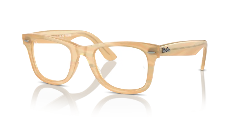 Rayban Wayfarer Ease RX4340V 8383 ลายเส้นน้ำตาล เลนส์ใส
