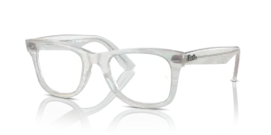 Rayban Wayfarer RX5121F 8382 กรอบแว่นสายตาลายภาพพิมพ์ฟ้าอ่อน