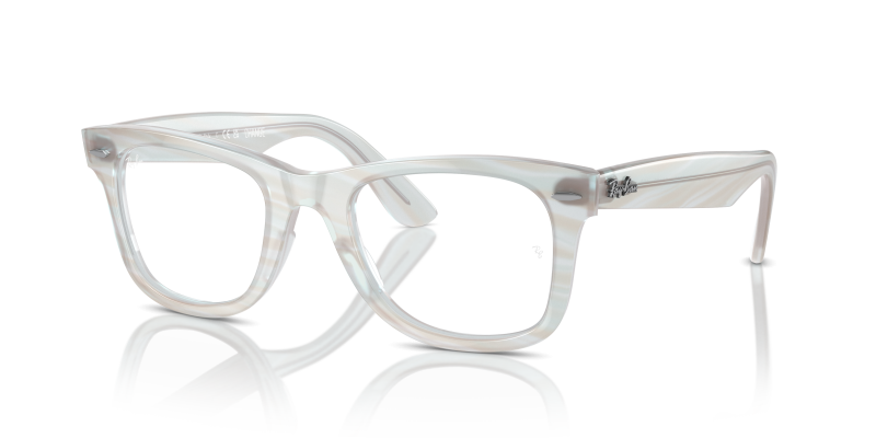 Rayban Wayfarer RX5121F 8382 กรอบแว่นสายตาลายภาพพิมพ์ฟ้าอ่อน