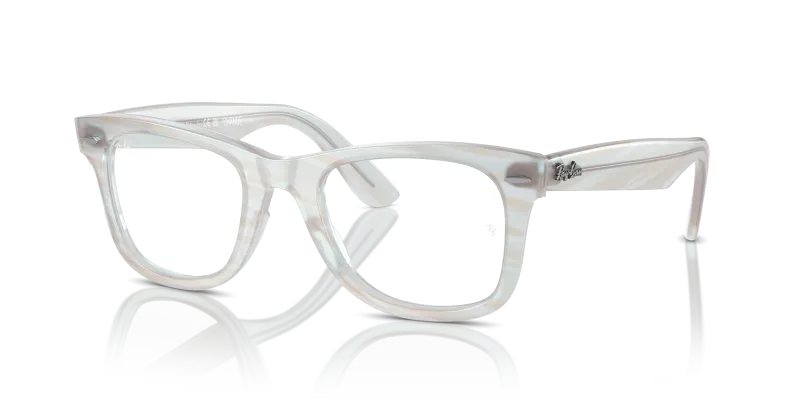 Rayban Wayfarer RX5121F 8382 กรอบแว่นสายตาลายภาพพิมพ์ฟ้าอ่อน