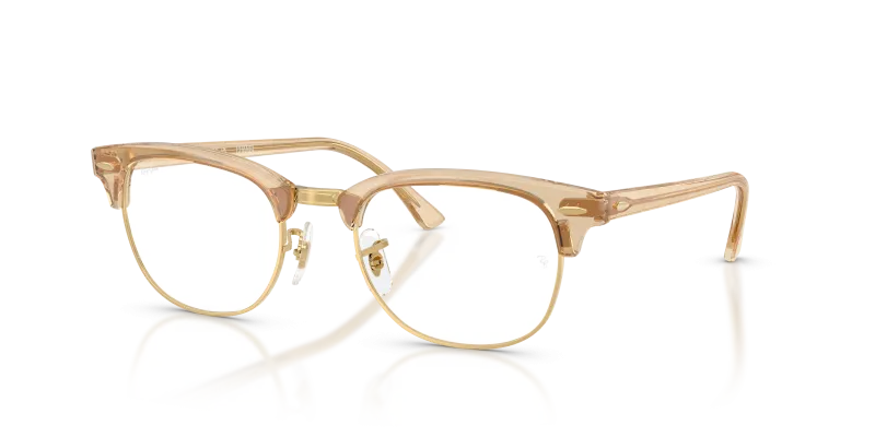 Rayban Clubmaster RX5154 8294 กรอบลายคลื่นน้ำตาล เลนส์ใส