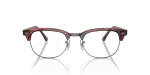 กรอบแว่นสายตา Rayban Clubmaster RX5154-8376 Striped Red On Gunmetal Rayban Clubmaster RX5154 8376 กรอบแว่นสายตาด้านหน้า