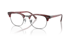 Rayban Clubmaster RX5154 8376 กรอบแถบแดงบนกันเมทัล เลนส์ใส