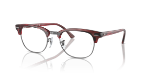 Rayban Clubmaster RX5154 8376 กรอบแถบแดงบนกันเมทัล เลนส์ใส