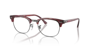 Rayban Clubmaster RX5154 8376 กรอบแถบแดงบนกันเมทัล เลนส์ใส