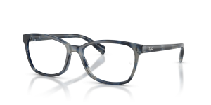 แว่นสายตา Rayban RX5362 8482 มุมเฉียง สี Opal Blue Havana สำหรับผู้หญิง