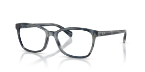 แว่นสายตา Rayban RX5362 8482 มุมเฉียง สี Opal Blue Havana สำหรับผู้หญิง