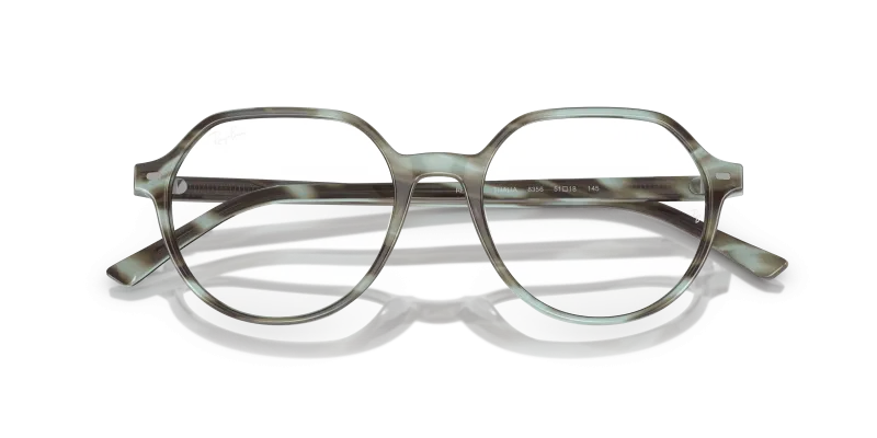 Rayban Thalia RX5395-8356 ลายทางเขียว close-up ด้านหน้า