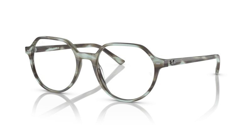 Rayban Thalia RX5395-8356 ลายทางเขียว แว่นสายตาทรงกลม