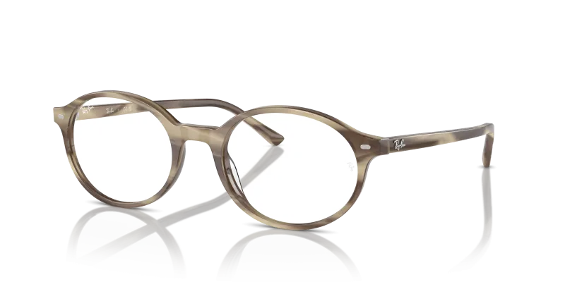 กรอบแว่นสายตา Rayban German RX5429-8357 Striped Beige Rayban German RX5429 8357 อะซิเตทลายทางเบจ
