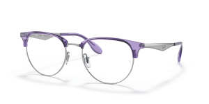 Rayban RX6396 3130 กรอบม่วงโปร่งใสพื้นเงิน เลนส์ใส