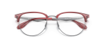 กรอบแว่นสายตา Rayban RX6396-3131 Transparent Red On Silver Rayban RX6396 3131 close-up ด้านหน้า