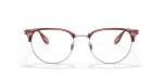 กรอบแว่นสายตา Rayban RX6396-3131 Transparent Red On Silver Rayban RX6396 3131 ด้านหน้า