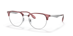 กรอบแว่นสายตา Rayban RX6396-3131 Transparent Red On Silver Rayban RX6396 3131 กรอบแว่นสายตาแดงโปร่งใสพื้นเงิน