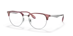 กรอบแว่นสายตา Rayban RX6396-3131 Transparent Red On Silver Rayban RX6396 3131 กรอบแว่นสายตาแดงโปร่งใสพื้นเงิน