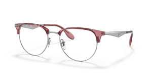 Rayban RX6396 3131 กรอบแว่นสายตาแดงโปร่งใสพื้นเงิน