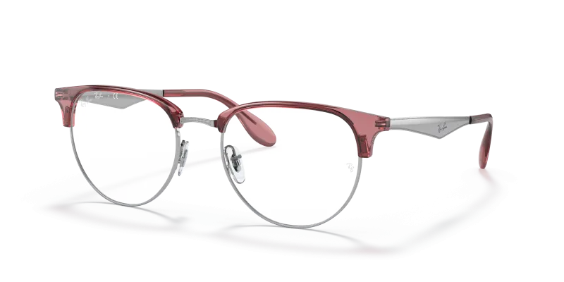 กรอบแว่นสายตา Rayban RX6396-3131 Transparent Red On Silver Rayban RX6396 3131 กรอบแว่นสายตาแดงโปร่งใสพื้นเงิน