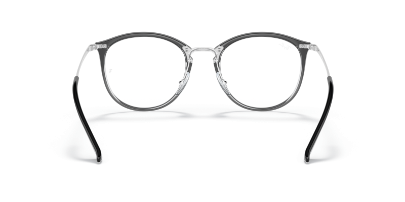 Rayban RX7140-5852 ดำพื้นโปร่งใส ขาแว่นด้านใน