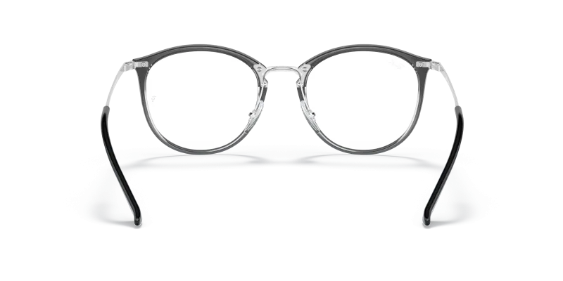 Rayban RX7140-5852 ดำพื้นโปร่งใส ขาแว่นด้านใน