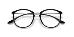 Rayban RX7140-5852 ดำพื้นโปร่งใส close-up ด้านหน้า
