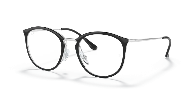 กรอบแว่นสายตา Rayban RX7140-5852 Black On Transparent Rayban RX7140-5852 ดำพื้นโปร่งใส แว่นสายตาทรงแฟนทอส สำหรับผู้หญิง